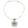 N-6328 Fashion Women Flower Shape Tassel Silver Plated Chain Charm Pendant Choke Bid Neckalce