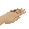 R-1385 bohemian Vintage style Gypsy Silver & gold plated Joint Knuckle Nail Midi Finger  Ring Turquoise Ring Set of 8 Rings