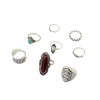 R-1385 bohemian Vintage style Gypsy Silver & gold plated Joint Knuckle Nail Midi Finger  Ring Turquoise Ring Set of 8 Rings