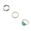 R-1382 6Pcs/set Bohemian Turkish Silver Alloy Natural Turquoise Finger Nail Midi Rings  Hollow out  Knuckle Rings For Women Jewelry