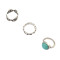 R-1382 6Pcs/set Bohemian Turkish Silver Alloy Natural Turquoise Finger Nail Midi Rings  Hollow out  Knuckle Rings For Women Jewelry