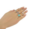 R-1382 6Pcs/set Bohemian Turkish Silver Alloy Natural Turquoise Finger Nail Midi Rings  Hollow out  Knuckle Rings For Women Jewelry