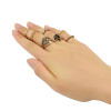 R-1386 7Pcs/set Bohemian Turkish Retro Silver Gold Alloy Inlay Rhinestone Finger Nail Midi Rings For Women Jewelry