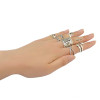 R-1381 Fashion Ring Vintage Silver Gypsy Joint Knuckle Nail Midi Finger Ring Set of 8 Rings