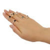 R-1388 8 Pcs/set Resin Stone Rhinestone Ring Silver Plated Gypsy Joint Knuckle Nail Midi Finger Ring