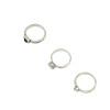 R-1388 8 Pcs/set Resin Stone Rhinestone Ring Silver Plated Gypsy Joint Knuckle Nail Midi Finger Ring