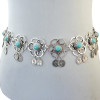 N-6337 Bohemian Fashion Women Silver Plated Chain Biniki waist belly Turquoise Beach Waist Body Chain