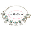 N-6337 Bohemian Fashion Women Silver Plated Chain Biniki waist belly Turquoise Beach Waist Body Chain