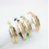 B-0773 bohemian Fashion style Gold Plated leaf shape wit crystal Bracelet  Turquoise Beads Bangle Bracelet Jewelry for Girl&Women