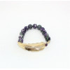 B-0773 bohemian Fashion style Gold Plated leaf shape wit crystal Bracelet  Turquoise Beads Bangle Bracelet Jewelry for Girl&Women