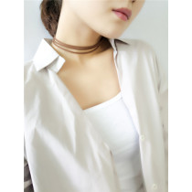 N-6354 bohemain Fashion style gold plated Leather Chain collars Necklace Jewelry for women