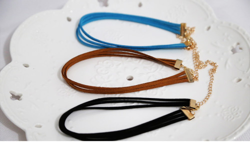 N-6354 bohemain Fashion style gold plated Leather Chain collars Necklace Jewelry for women