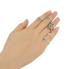 R-1391 5 Pcs/set Resin Stone Rhinestone Ring Silver Plated heart shape hand shape crystal Finger Rings for women jewelry