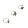 R-1391 5 Pcs/set Resin Stone Rhinestone Ring Silver Plated heart shape hand shape crystal Finger Rings for women jewelry
