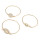 B-0771 European Fashion Style 3pcs Gold Plated Pearl Circular Bangle Bracelet