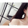 E-3832 Korean Fashion Gold Plated White Leaf Shape Earring Stud Earrings for Women Jewelry