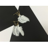 E-3832 Korean Fashion Gold Plated White Leaf Shape Earring Stud Earrings for Women Jewelry