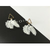 E-3832 Korean Fashion Gold Plated White Leaf Shape Earring Stud Earrings for Women Jewelry