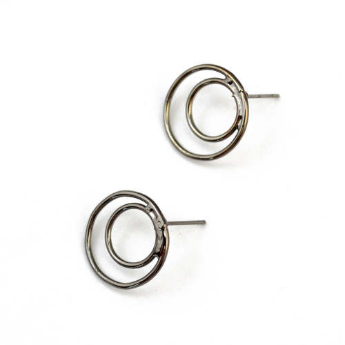 E-3833 Simple Design Style Hanbdmade Female Popular Silver /gold Plated Round Shape Stud Earring