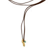 N-6356 bohemain vintage style gold plated Leather Chain leaf shape pendant collars Necklace Jewelry for women