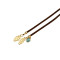 N-6356 bohemain vintage style gold plated Leather Chain leaf shape pendant collars Necklace Jewelry for women