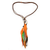 F-0344 Bohemian Handmade Retro Style Rope Chain resin beads Feather Tassel Hairband Accessories for women