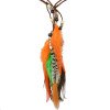 F-0344 Bohemian Handmade Retro Style Rope Chain resin beads Feather Tassel Hairband Accessories for women