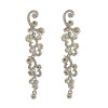 E-3848 Full Set Fashion Silver Gold  Plated  Long Tassel Turquoise  Crystal Leave  Shape  Earring and  Bracelet  Set for Women Jewelry B-0799