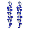 E-3848 Full Set Fashion Silver Gold  Plated  Long Tassel Turquoise  Crystal Leave  Shape  Earring and  Bracelet  Set for Women Jewelry B-0799