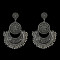 E-3845 Bohemian Antique Gold Silver Fashion Earrings Moon Shape Carved Flower Earrings For Women Jewelry