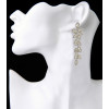 E-3847 Fashion Silver Plated Full Crystal Rhinestone Leaf Shape Charm Dangle Earring Bracelet Jewelry Set for Women B-0778