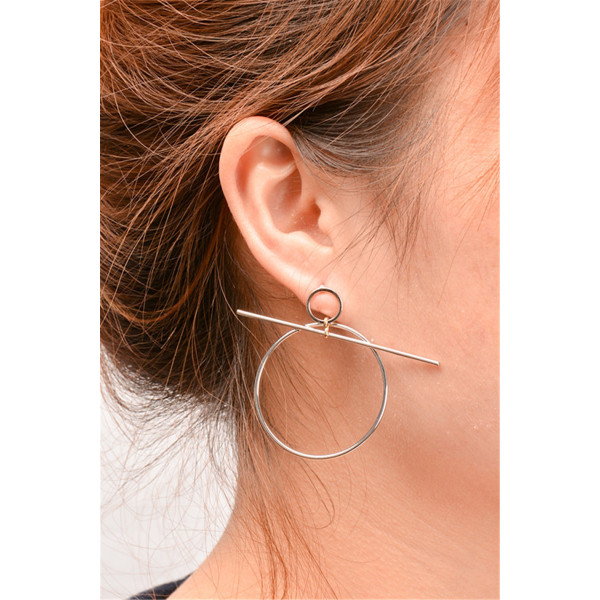 E-3842 Simple Design Female Popular Silver Gold Round Shape Ear Stud Earrings For Women Jewelry