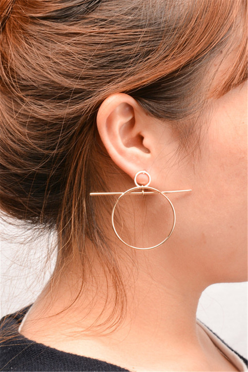 E-3842 Simple Design Female Popular Silver Gold Round Shape Ear Stud Earrings For Women Jewelry