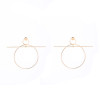 E-3842 Simple Design Female Popular Silver Gold Round Shape Ear Stud Earrings For Women Jewelry