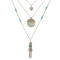 N-6372 Bohomian Vintage Style Fashion Silver Plated Turquoise Tassel Necklace for Women Jewelry