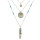 N-6372 Bohomian Vintage Style Fashion Silver Plated Turquoise Tassel Necklace for Women Jewelry