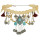 N-6376 Bohemian Fashion Leather Chain Natural Turquoise Beads Rope Different Element Tassel Statement Necklace Women Jewelry