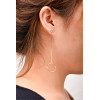 E-3841 Korean Fashion Metal Circle Pendant Earring Simple Long Drop Stud Backings Earrings for Women