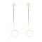 E-3841 Korean Fashion Metal Circle Pendant Earring Simple Long Drop Stud Backings Earrings for Women