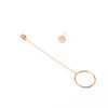E-3841 Korean Fashion Metal Circle Pendant Earring Simple Long Drop Stud Backings Earrings for Women