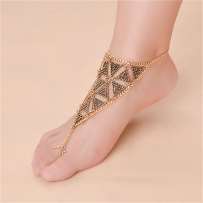 B-0779 Fashion Summer Bohemian Style Silver Gold  Plated Chain  Turkish Triangle shape Women Anklet Jewelry