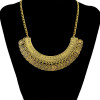 N-5095  Flower Child Silver Golden Coin Bib Necklace Adjustable Handmade floral design. Boho Gypsy Beachy Ethnic Tribal Festival Jewelry Turkish Bohemian