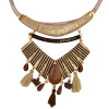 N-6386 3 Colors bohemian vintage style silver plated long chain resin stone pendant Necklace for Women Jewelry