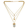 N-6383 3 Layers Gold Chain Fashion Necklace Stars Crystal Stone Necklaces Women Jewelry