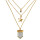 N-6383 3 Layers Gold Chain Fashion Necklace Stars Crystal Stone Necklaces Women Jewelry
