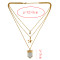 N-6383 3 Layers Gold Chain Fashion Necklace Stars Crystal Stone Necklaces Women Jewelry