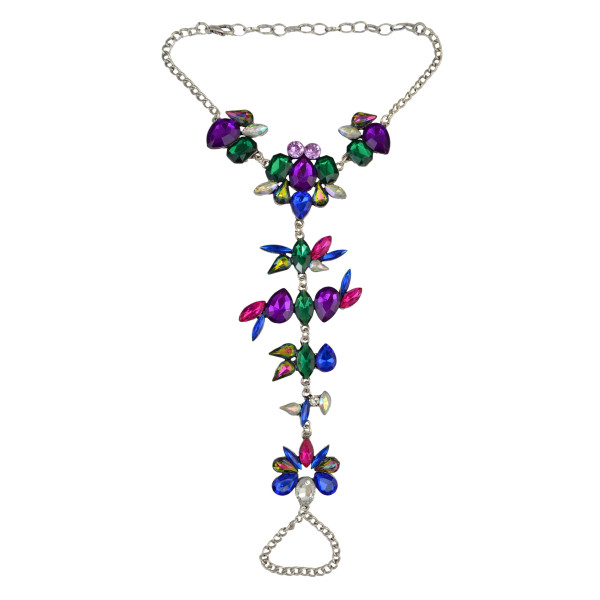 B-0786 Fashion Women Summer Beach Boho Charm Crystal Rhinestone Flower Beads Beachy Anklet Jewelry