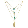 N-6381 Delicate Layering Pendant Muitilayer Chains Pendant Turquoise Necklace