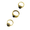 R-1390 Vintage Gold /Silver Plated Black Turquoise Gypsy Joint  Fashion 5 pcs Midi Finger Rings Set Jewelry