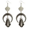 E-3858 Vintage Silver Alloy Exaggerated Earring Long Big Drop Dangle Fish Hook Earrings